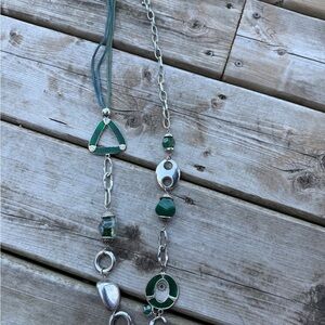 Elegant Green and Silver Necklace